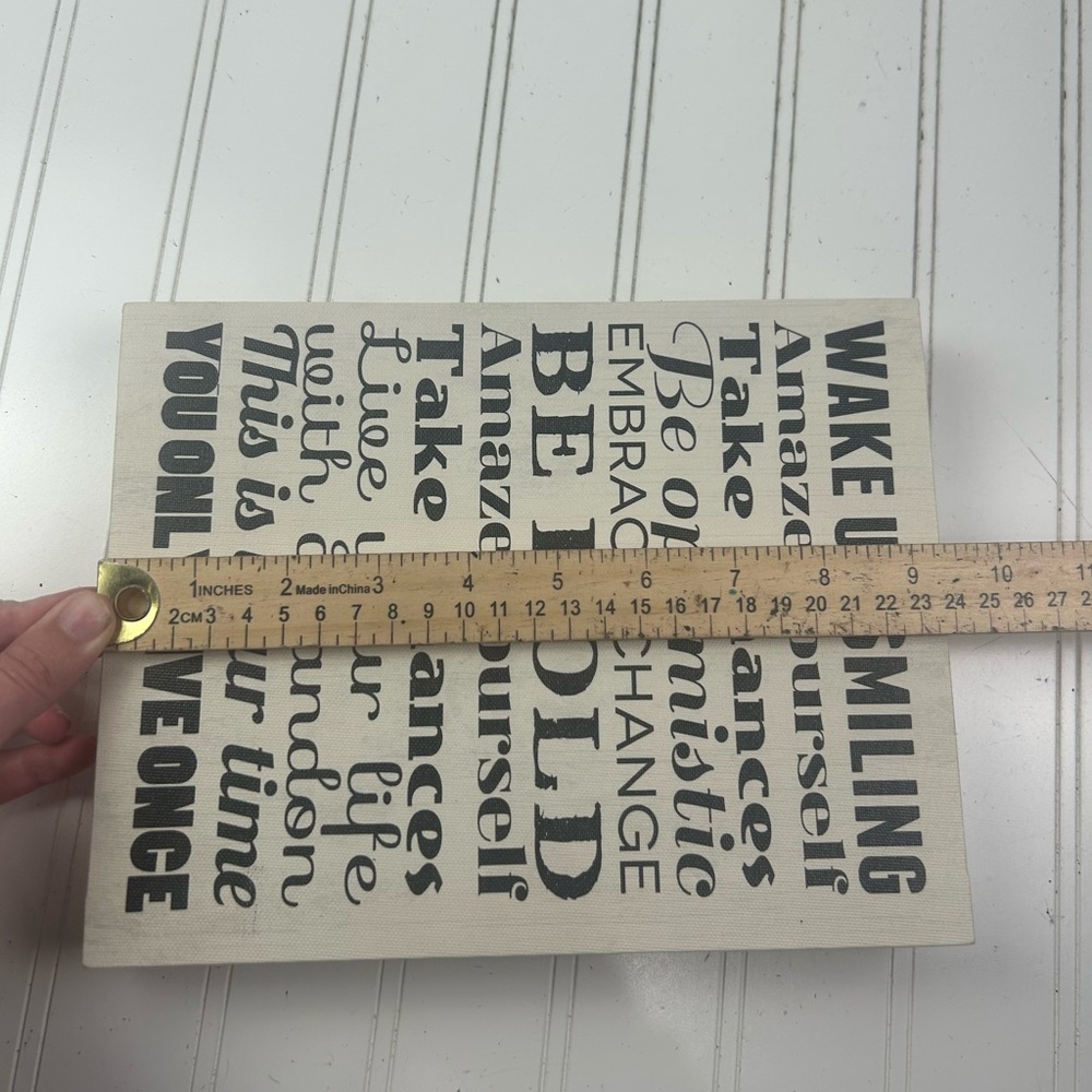 Wooden Sign Duo โ โThis Is Our Happy Placeโ & Inspirational Quote Block Decor - Picture 5 of 7